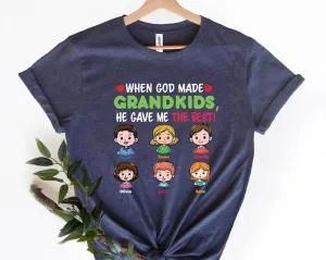 When God Made Grandkids Custom Grandma Shirt