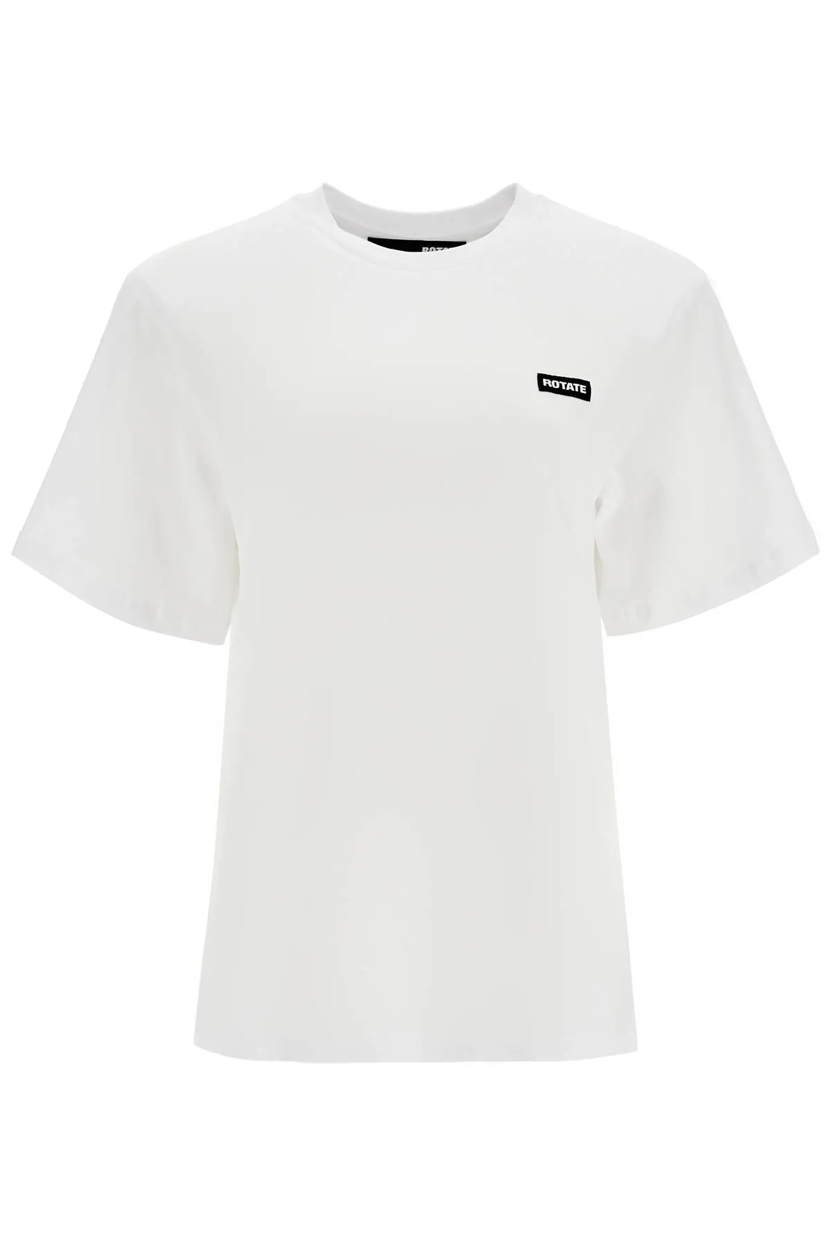 white organic cotton t-shirt with wide neck 113624400 BRIGHT WHITE