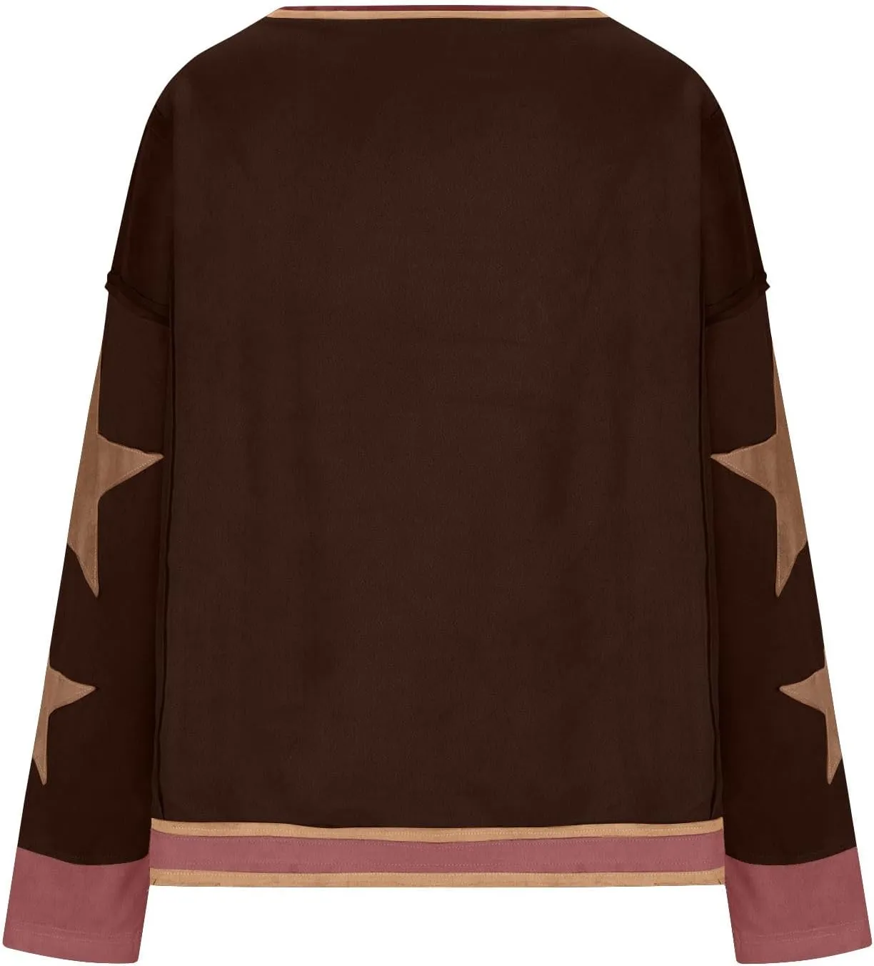 Women Oversize Sweatshirts Crewneck Long Sleeve Star Print Casual Loose Pullover Fall Fashion 2024 Clothes Tops