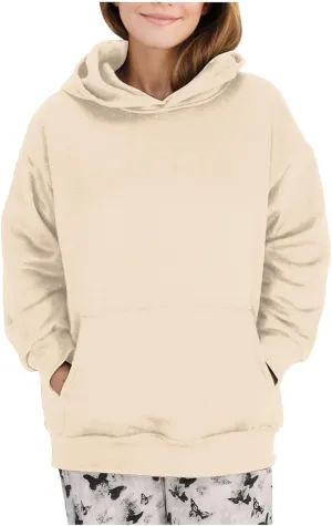 Women Plain Oversized Hoodies Crewneck Hooded Sweatshirt Y2K Cute Pullover Sweater Comfy Fall Outfits Clothes 2024