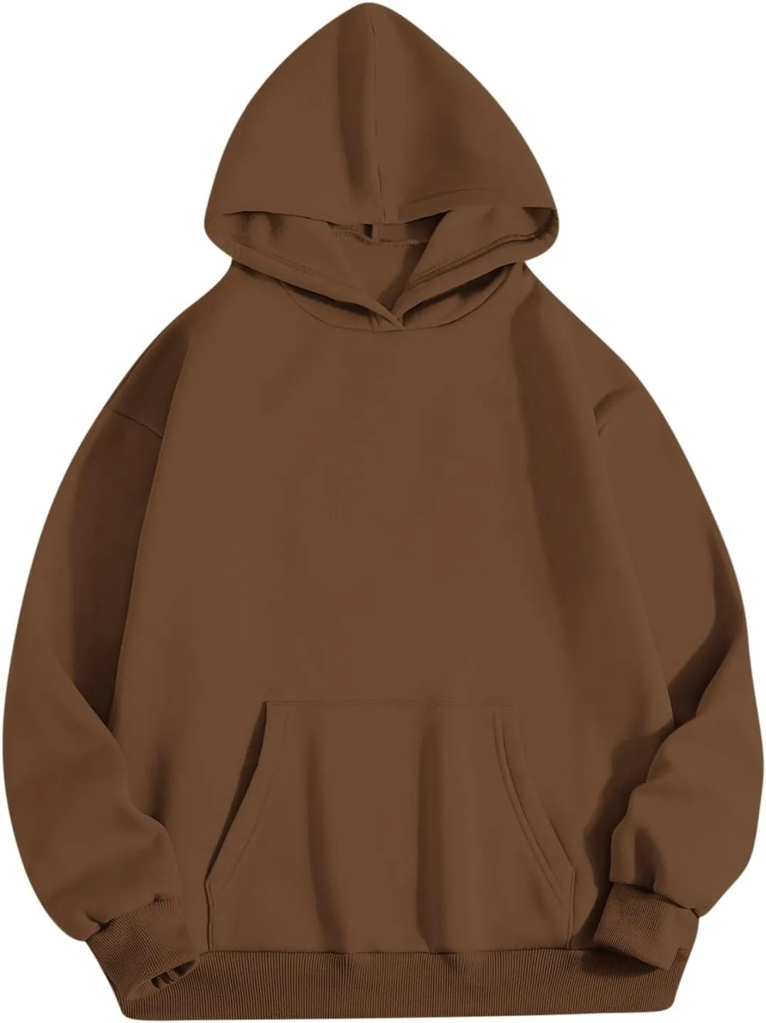 Women Plain Oversized Hoodies Crewneck Hooded Sweatshirt Y2K Cute Pullover Sweater Comfy Fall Outfits Clothes 2024