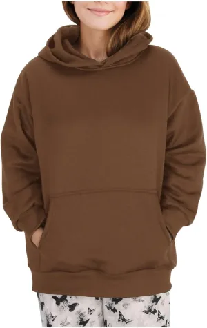 Women Plain Oversized Hoodies Crewneck Hooded Sweatshirt Y2K Cute Pullover Sweater Comfy Fall Outfits Clothes 2024