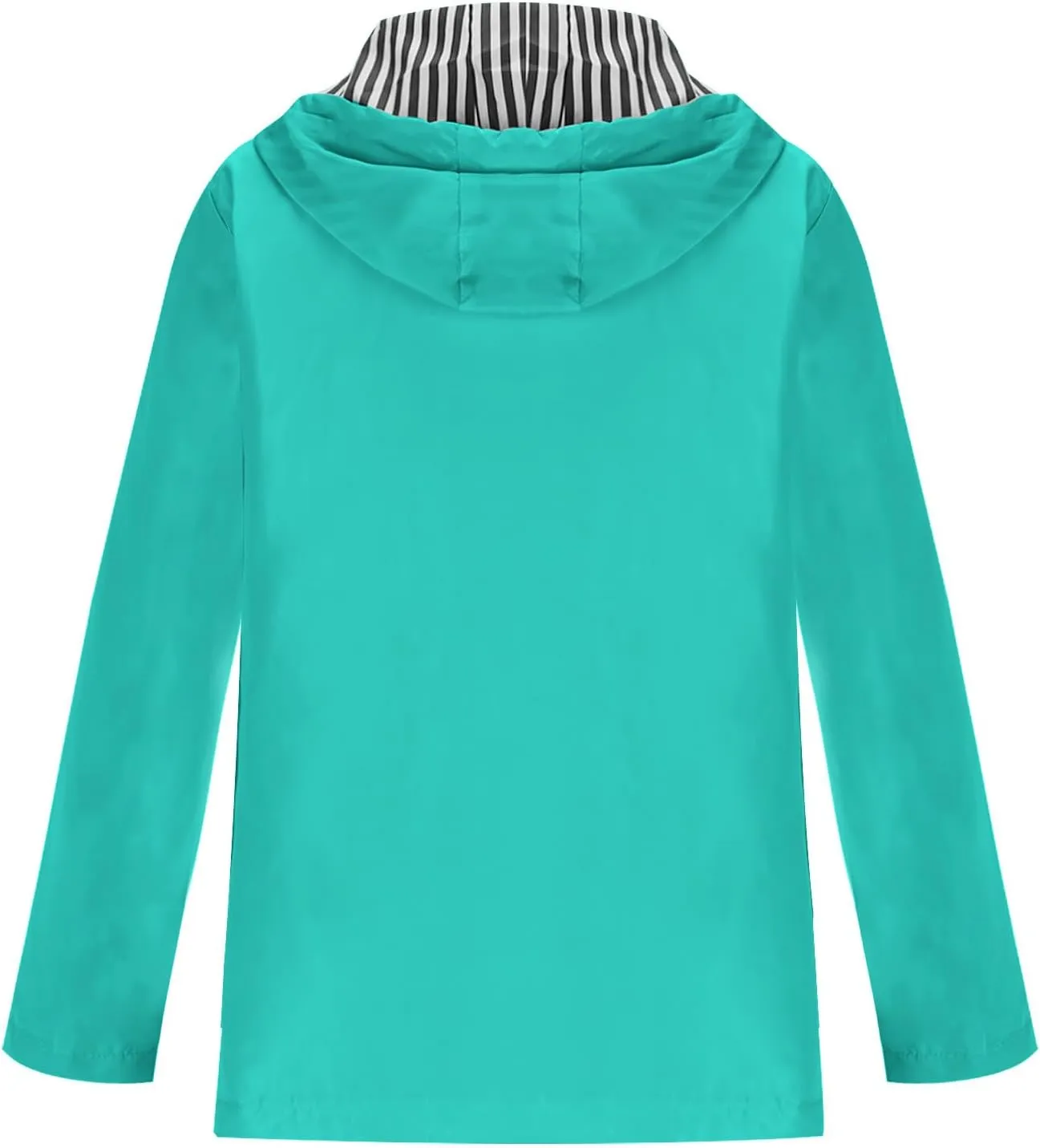 Women Rain Jacket with Hood Waterproof Lightweight Raincoat Zip Up Travel Hiking Windbreaker Fall Outdoor Trench Coat