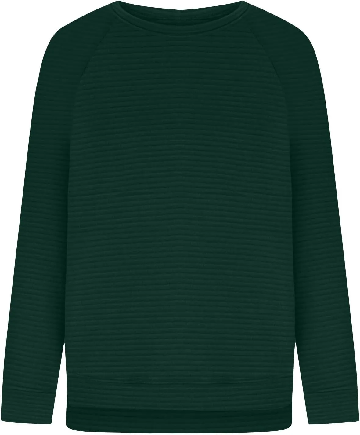 Women Sweatshirts Trendy Comfy Baggy Raglan Sleeve Crew Neck Blouses Shirts Solid Color Loose Fitting Lounge Tops