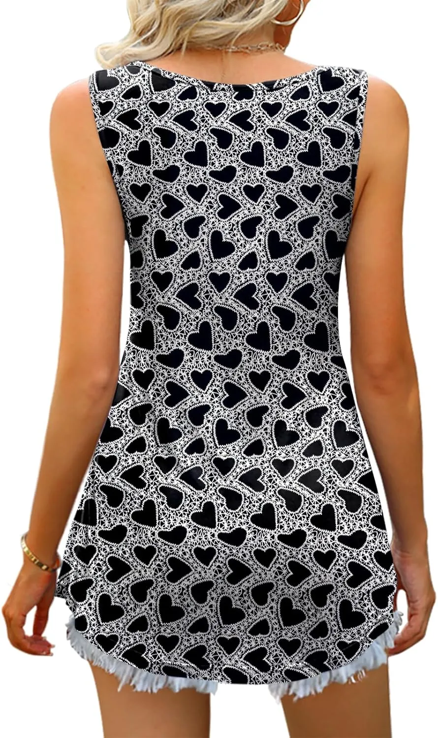 Women Tank Tops 2025 Summer Sleeveless Blouses V Neck Casual Loose Fit Flowy Shirts S-3X