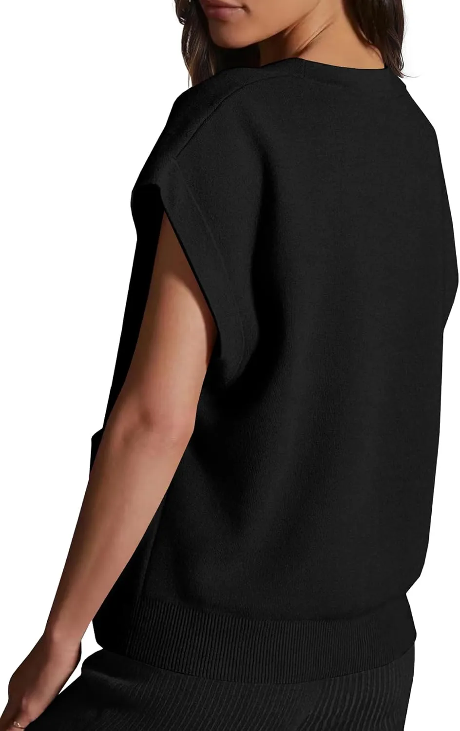 Womens Cardigan Sweater Vest Lightweight V Neck Button Down Cap Sleeve Knit Tops Loose Sleeveless 2025 Spring Outfits