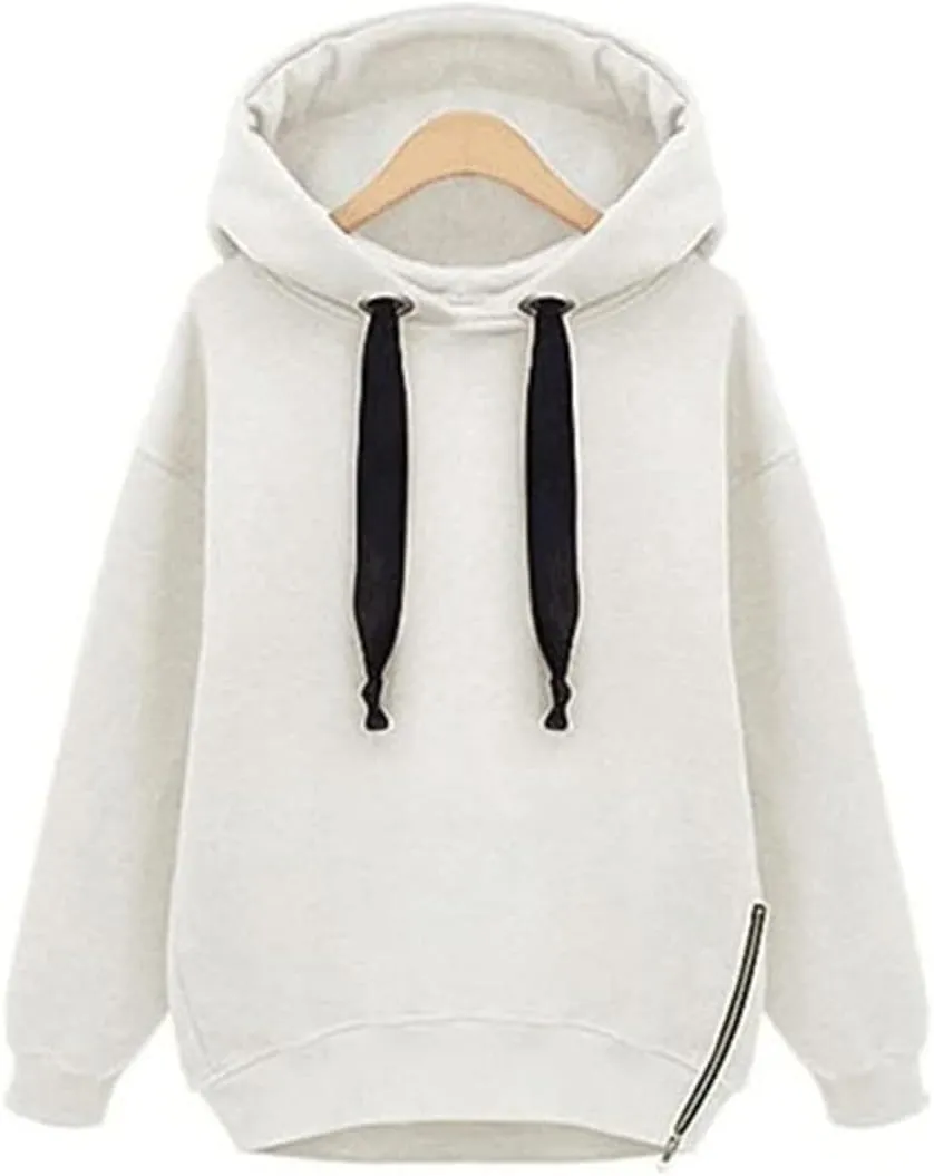 Women's Casual Oversized Hoodie Loose Fit Long Sleeve Drawstring Sweatshirt Fall Long Fleece Pullover Hoodies Coats