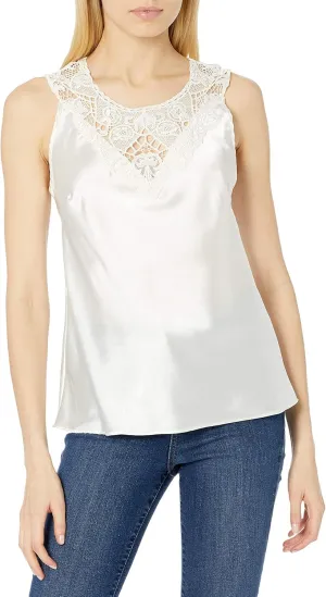 Women's Charmeuse Camisole with Medallion Lace
