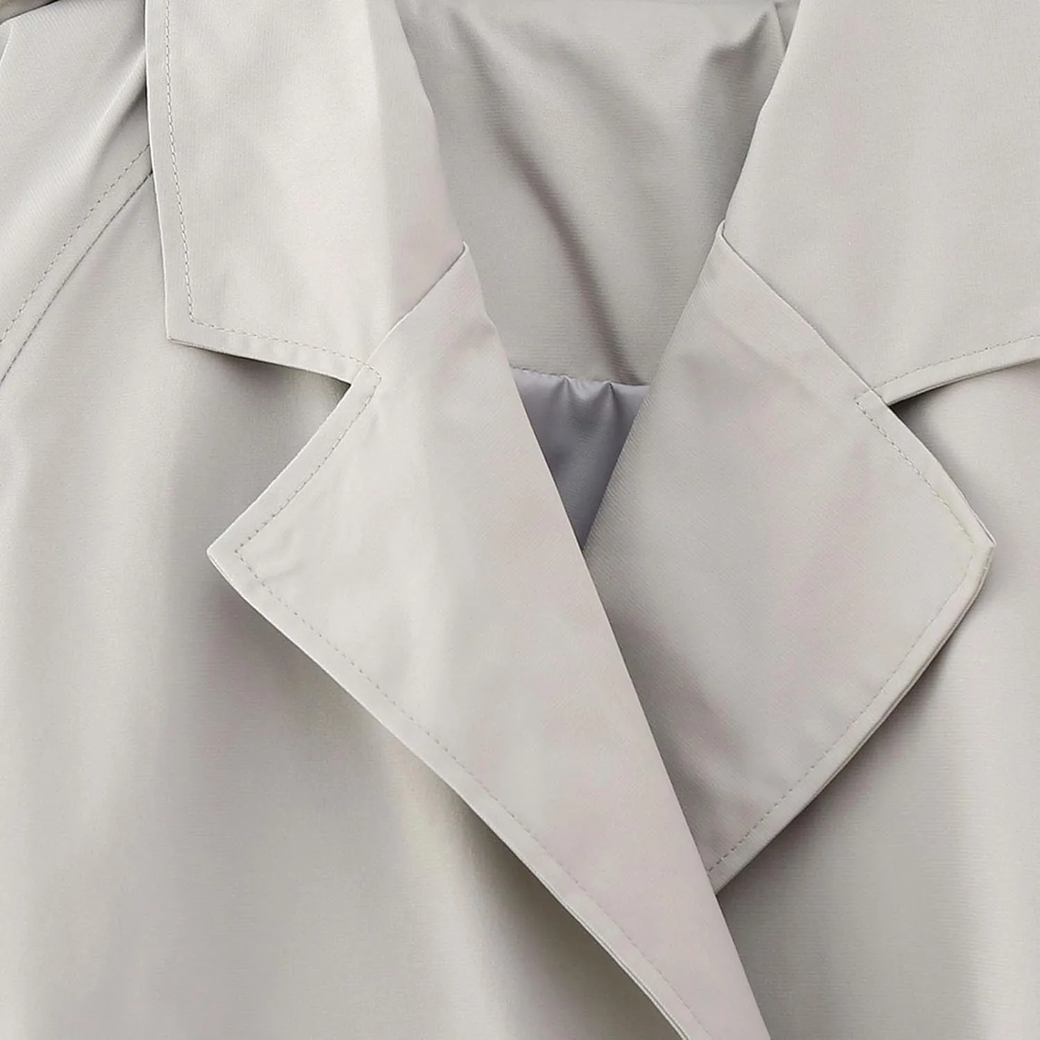 Women's Cropped Trench Coat Breasted Fall Fashion 2023 Classic Lapel Slim Overcoat With Belt Oversized Outerwear Tops