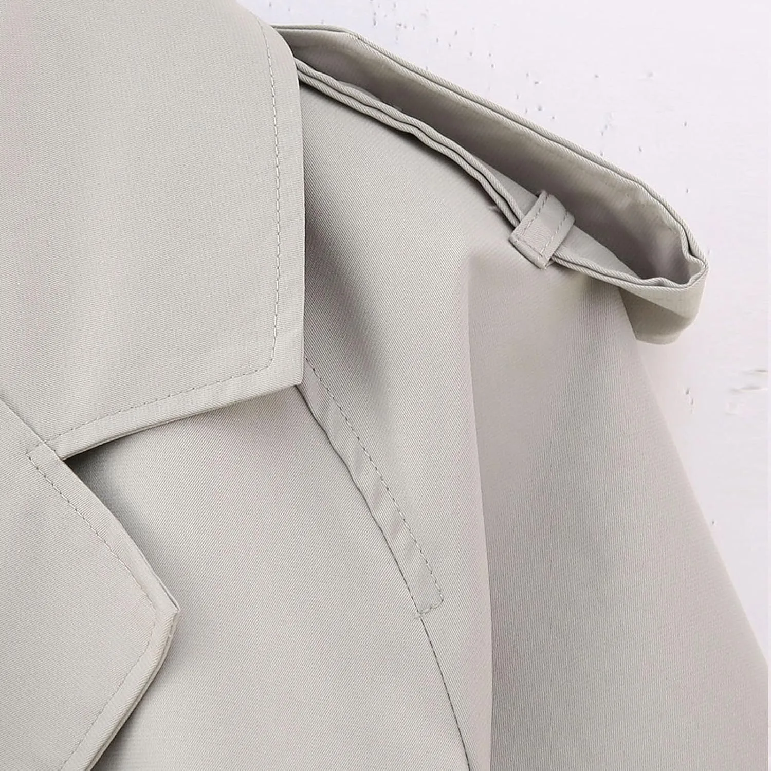 Women's Cropped Trench Coat Breasted Fall Fashion 2023 Classic Lapel Slim Overcoat With Belt Oversized Outerwear Tops
