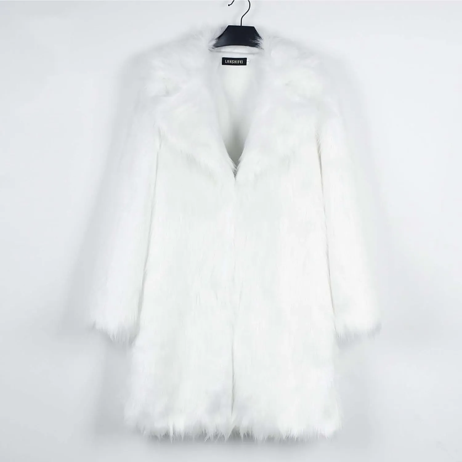 Women's Faux Fur Jackets Winter Fuzzy Cardigan Overcoat Fall Fashion Open Front Long Shaggy Coat Outerwear
