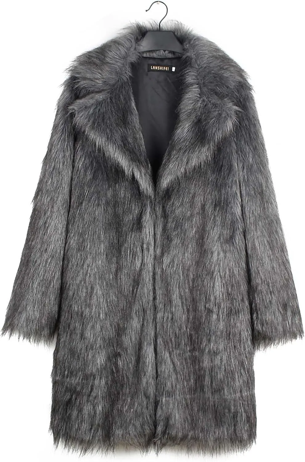 Women's Faux Fur Jackets Winter Fuzzy Cardigan Overcoat Fall Fashion Open Front Long Shaggy Coat Outerwear