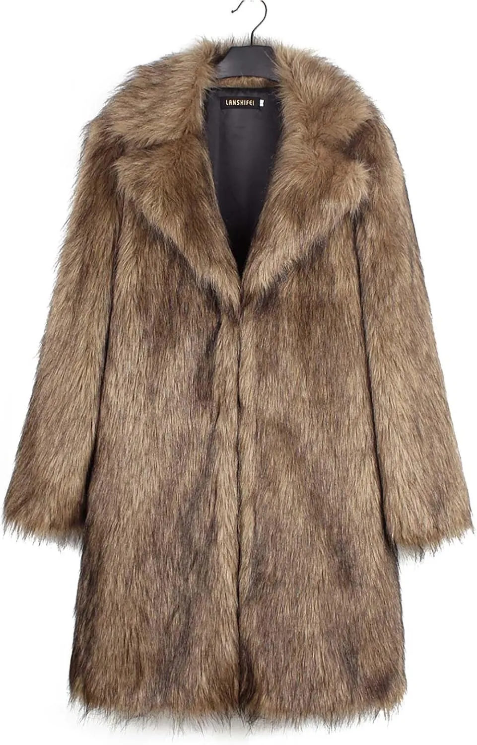 Women's Faux Fur Jackets Winter Fuzzy Cardigan Overcoat Fall Fashion Open Front Long Shaggy Coat Outerwear