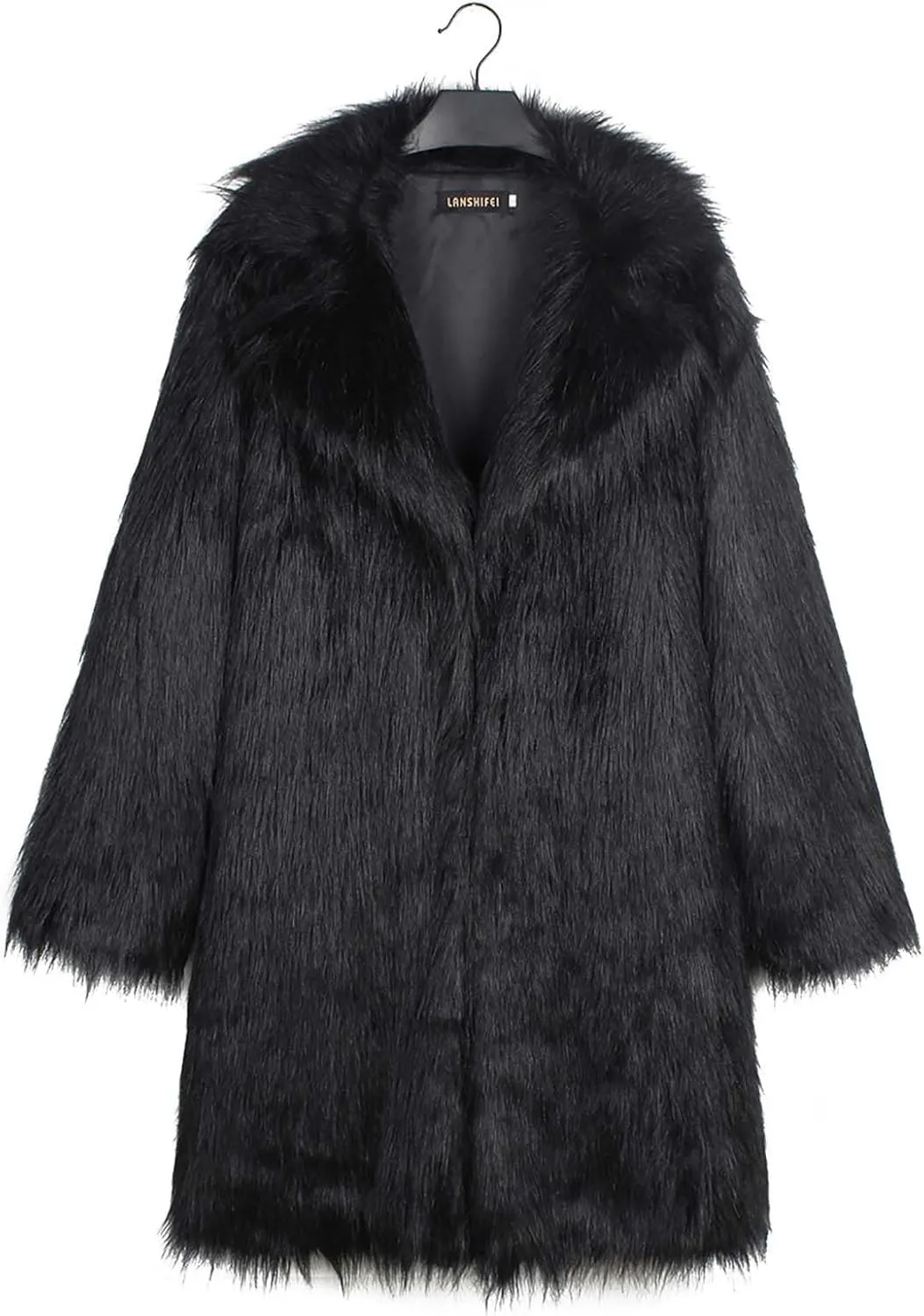 Women's Faux Fur Jackets Winter Fuzzy Cardigan Overcoat Fall Fashion Open Front Long Shaggy Coat Outerwear