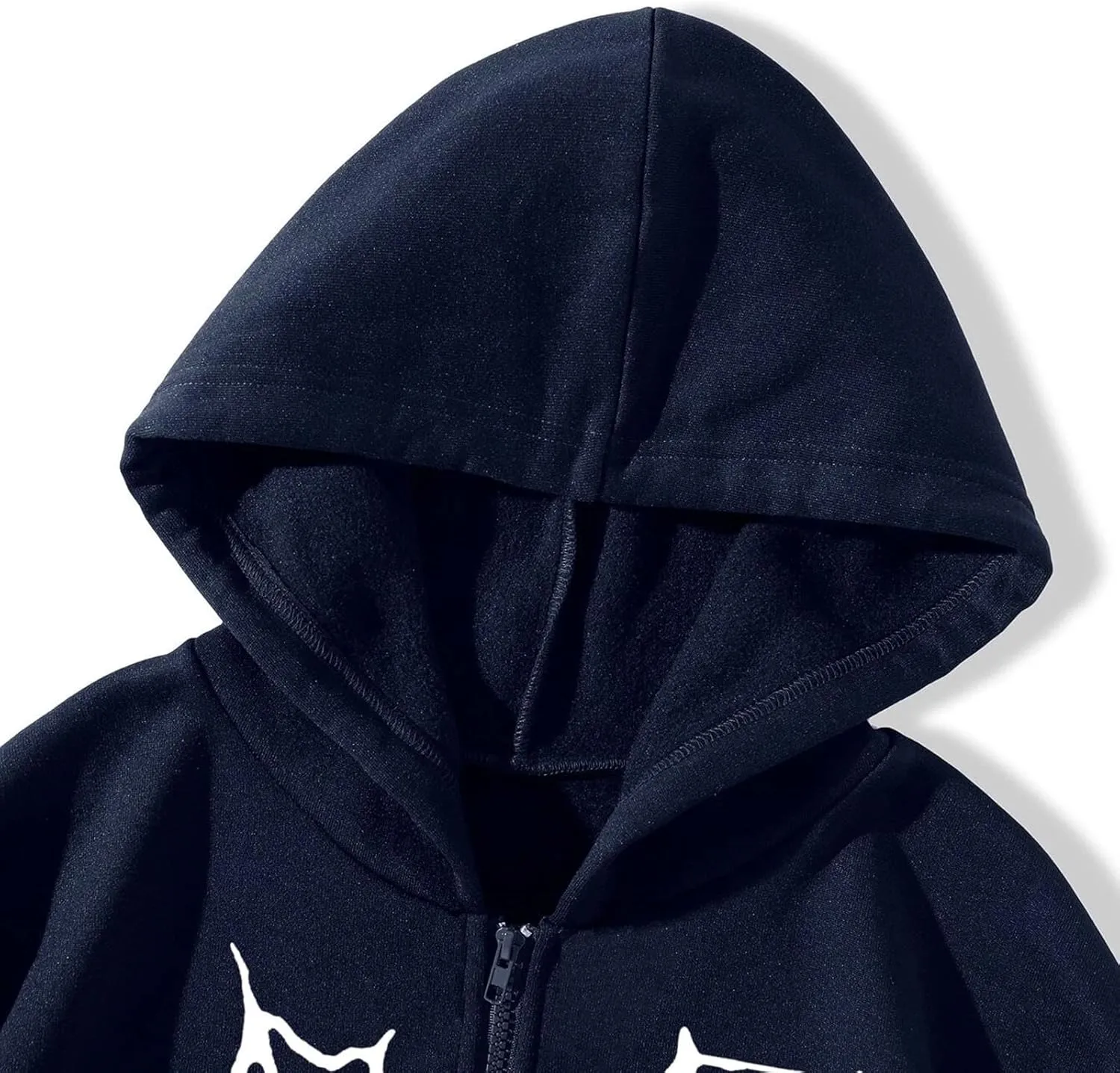 Women's Halloween Zip Up Hoodie Funny Spider Net Graphic Y2K Oversized Sweatshirt Goth Punk Jackets Streetwear
