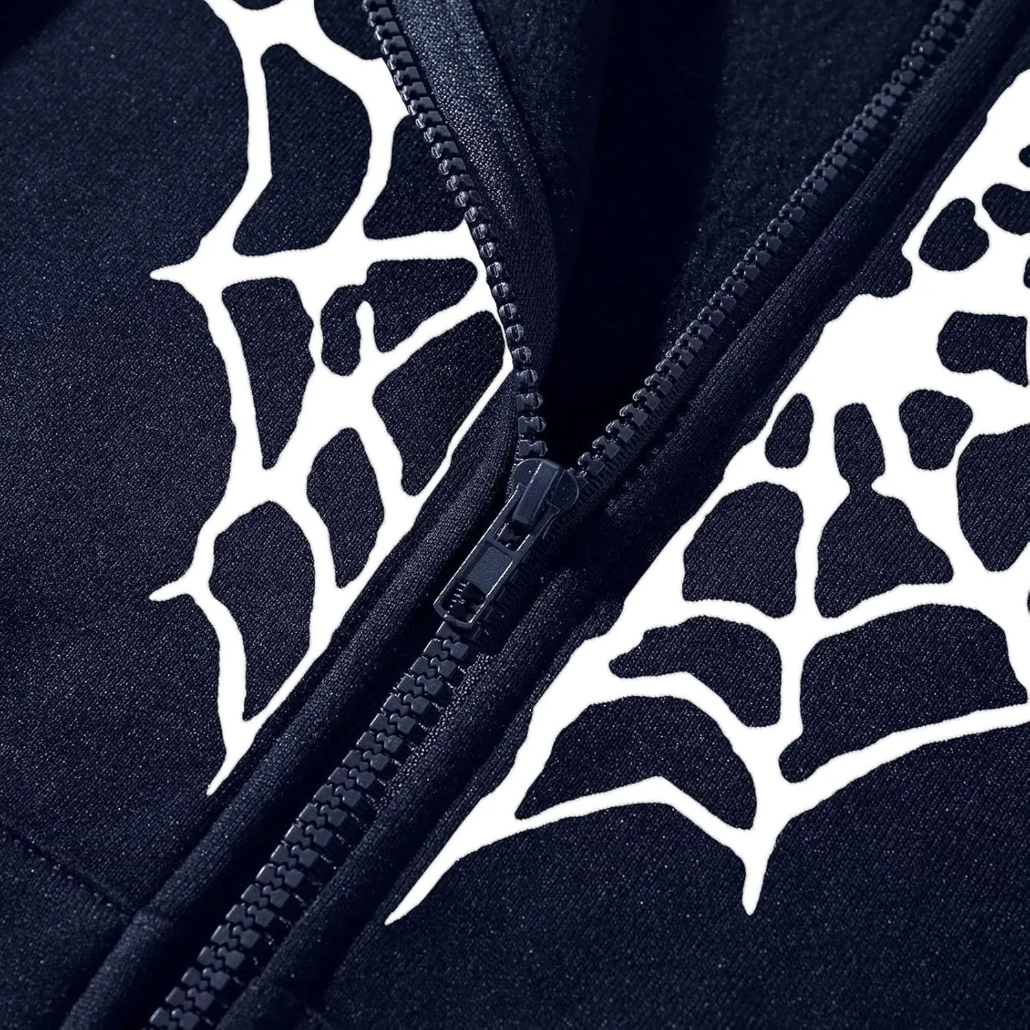 Women's Halloween Zip Up Hoodie Funny Spider Net Graphic Y2K Oversized Sweatshirt Goth Punk Jackets Streetwear