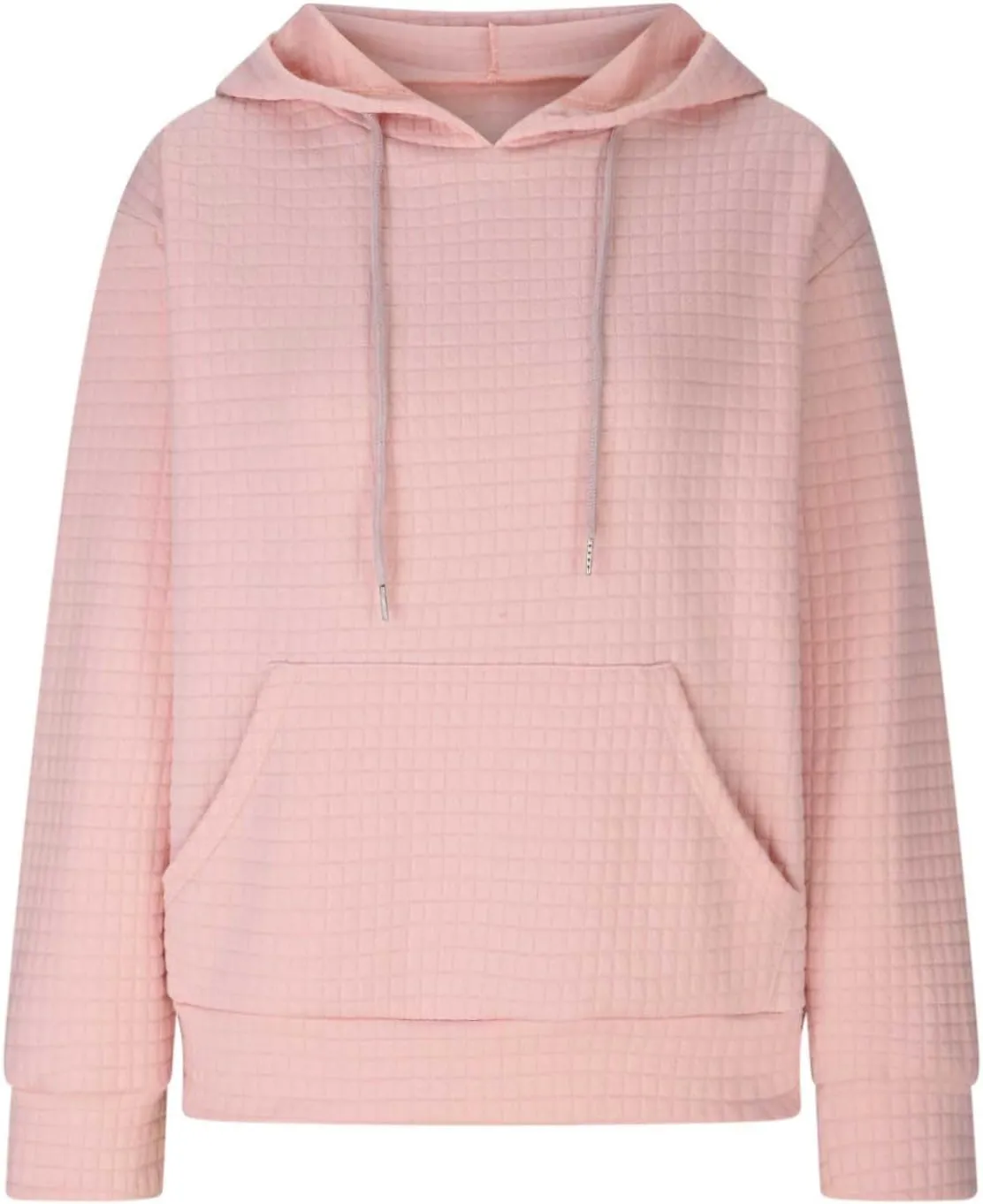 Womens Hoodies Waffle Hooded Sweatshirt Long Sleeve Casual Loose Fit Pullover Tops 2024 Fall Fashion with Pocket