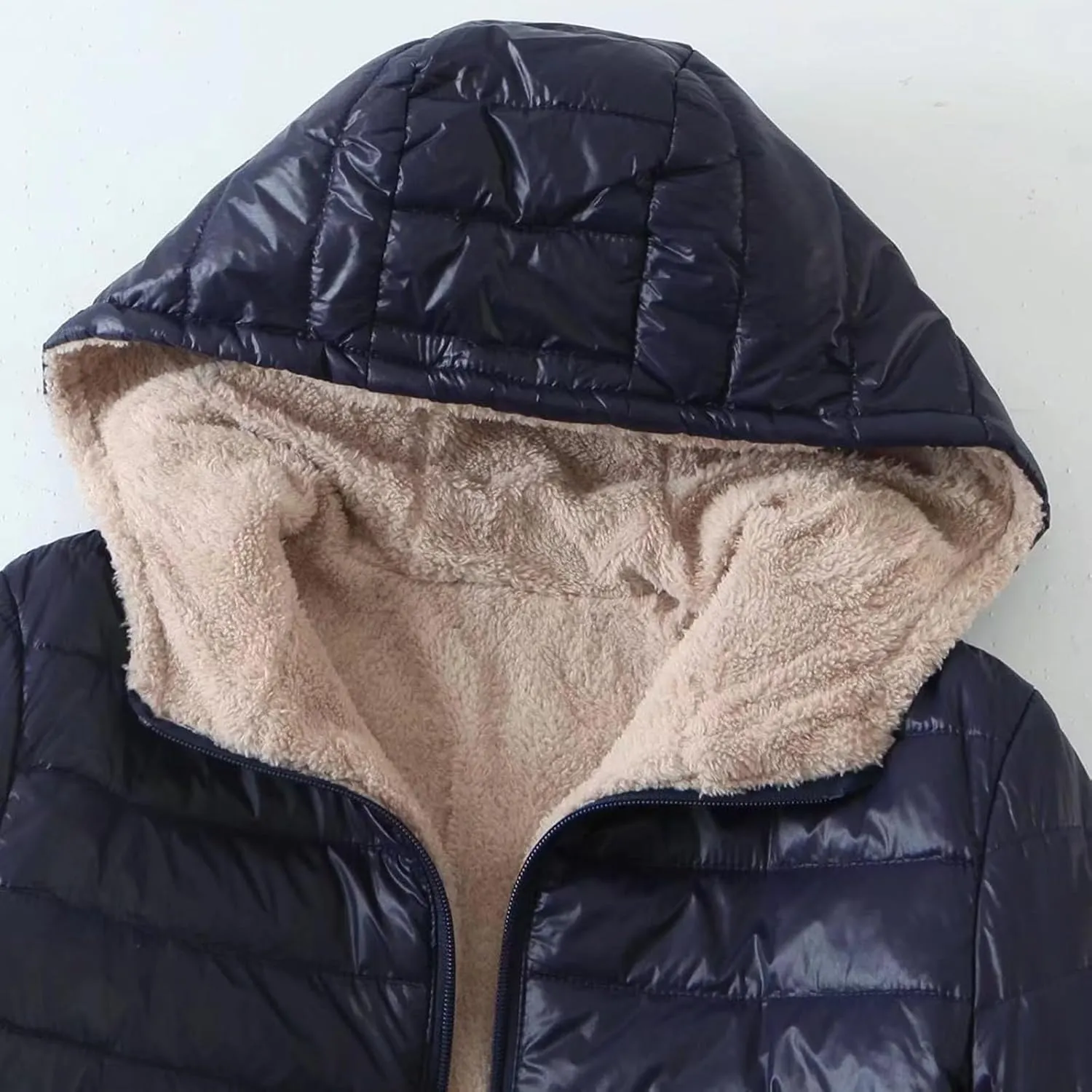 Women's Long Puffer Jacket Oversized Down Coat Lightweight Quilted Hooded Jacket Warm Fleece Lined Winter Outerwear