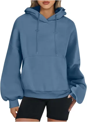 Womens Oversized Hoodies Tops Loose Fit Fleece Sweatshirts 2024 Fall Pullover Sweaters Teen Girls Clothes with Pocket
