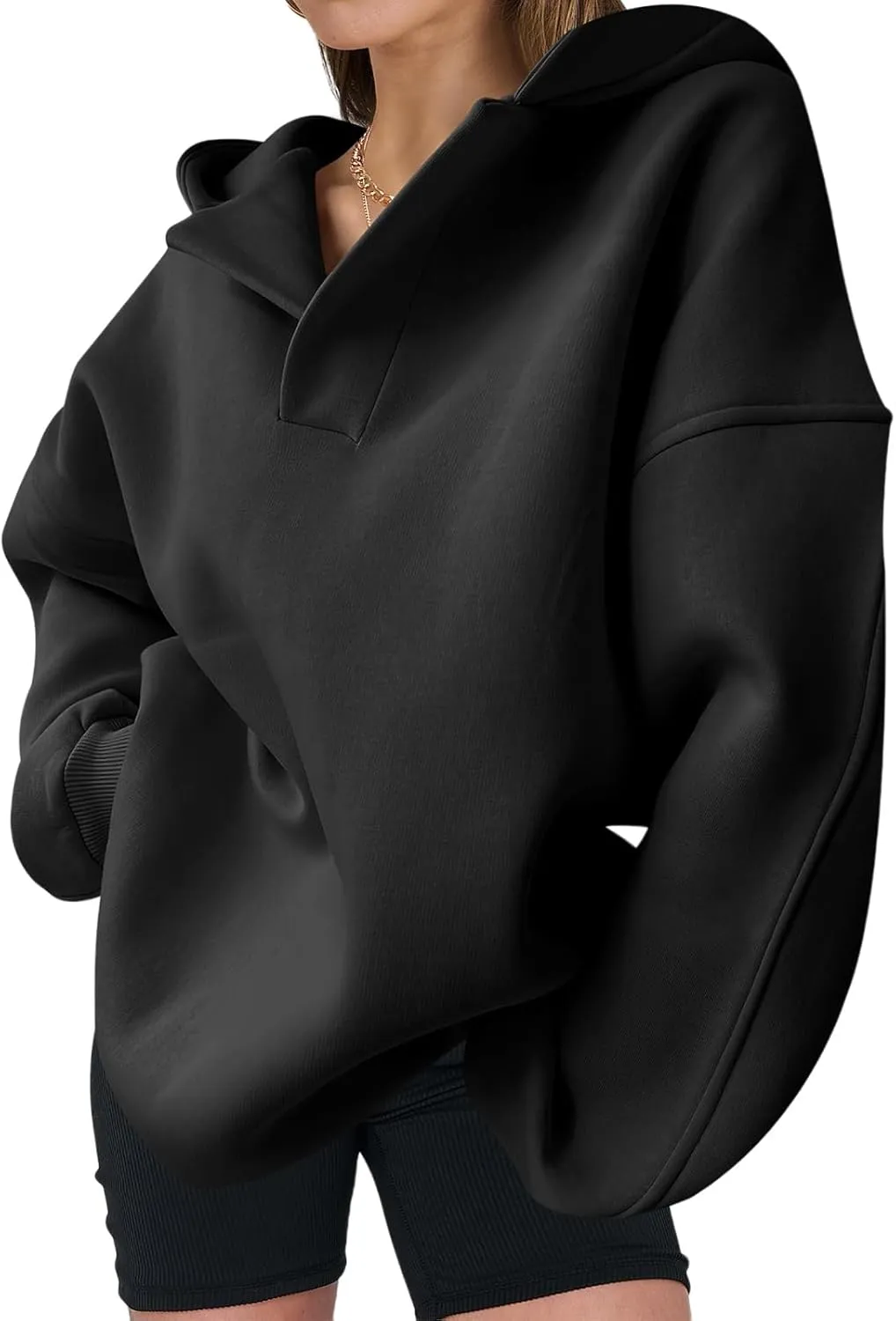 Women's Oversized Hoodies V Neck Sweatshirts Long Sleeve Pullover Casual Fall Teen Girls Preppy Trendy Clothes