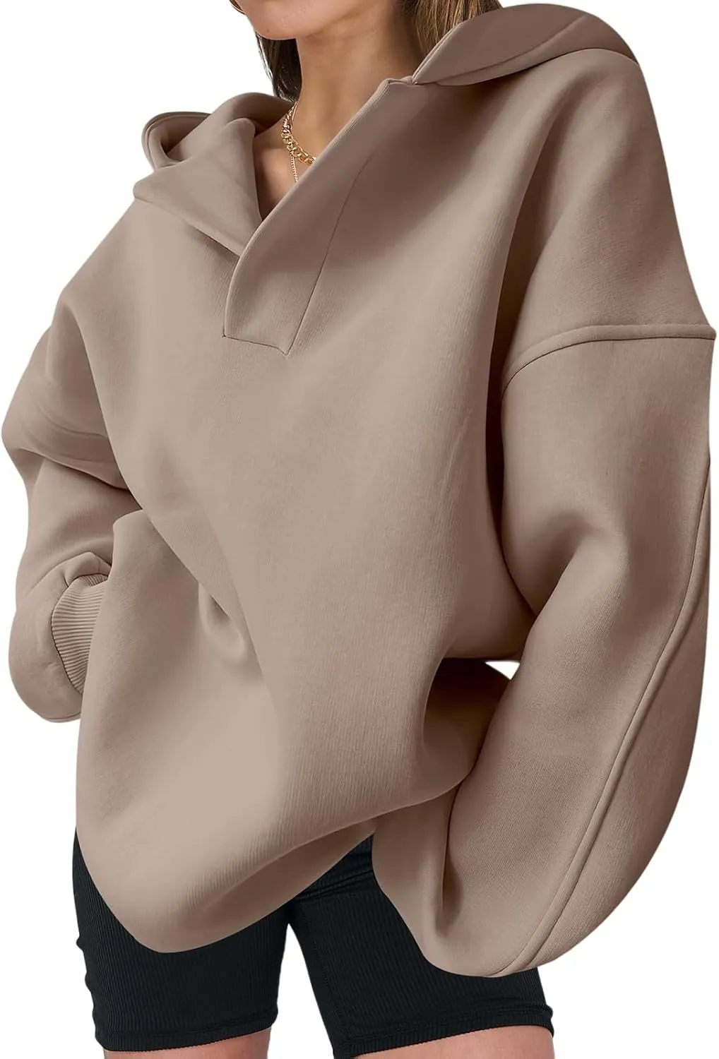Women's Oversized Hoodies V Neck Sweatshirts Long Sleeve Pullover Casual Fall Teen Girls Preppy Trendy Clothes