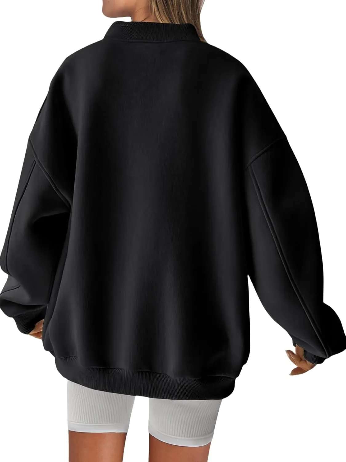 Womens Oversized Sweatshirt Hoodies Casual V Neck Long Sleeve Shirts Fleece Pullover Tops Fall Teens Preppy Clothes