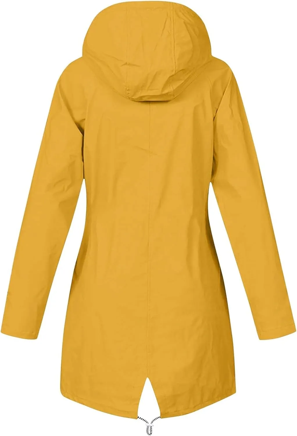 Womens Rain Jacket Lightweight Waterproof Long Hooded Raincoat Striped Lined Hiking Travel Trench Coats Windbreaker