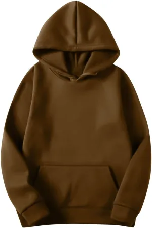 Womens Solid Color Oversized Hoodies Trendy Hooded Sweatshirts Pullover Cute Sweater Tops Teen Girls Clothes 2024