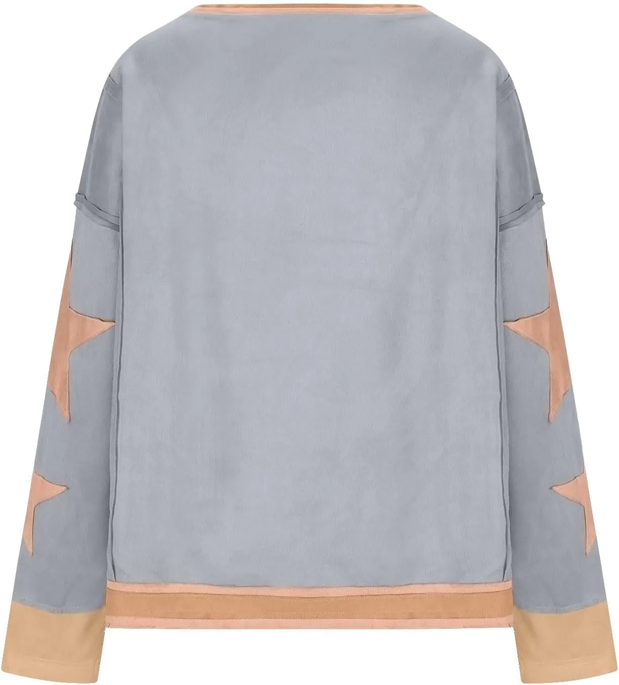 Womens Star Oversized Sweatshirt Crewneck Drop Shoulder Pullover Long Sleeve Shirts Tops Y2K Cute Trendy Clothes