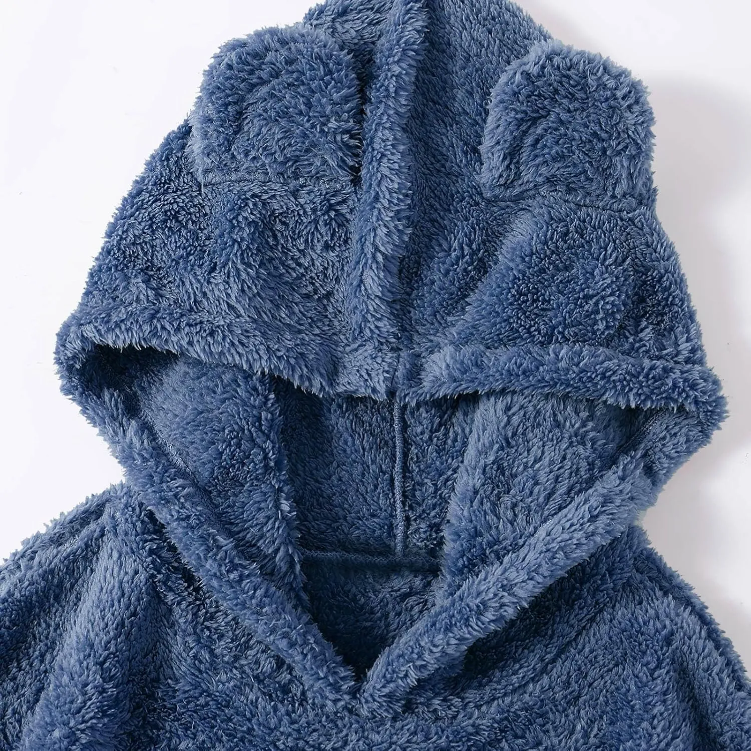Womens Teddy Hoodies Fuzzy Fleece Shaggy Oversized Sweatshirts Winter Warm Long Sleeve Pullover with Pocket