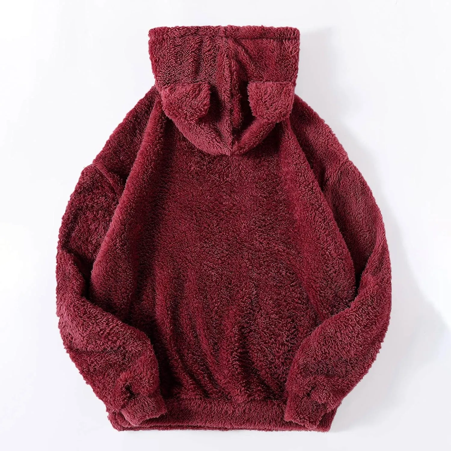 Womens Teddy Hoodies Fuzzy Fleece Shaggy Oversized Sweatshirts Winter Warm Long Sleeve Pullover with Pocket