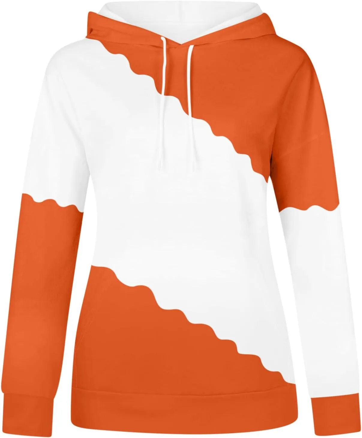 Women's Tie Dye Color Block Hoodies Long Sleeve Drawstring Preppy Pullover Oversized Comfy Casual 2024 Fall Clothes