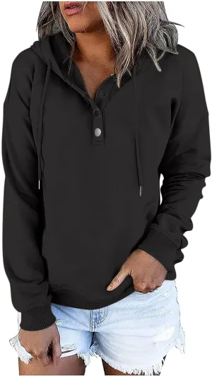 Women's Tunic Sweatshirts Hoodies V Neck 2024 Solid Fashion Casual Loose Soft Sweaters Long Sleeve Shirts