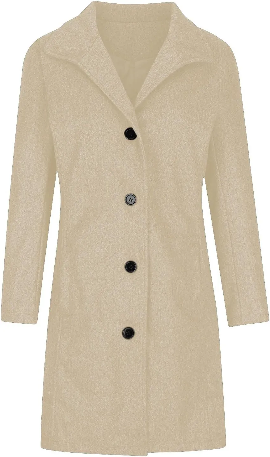 Womens Winter Wool Blend Pea Coat Single Breasted Stand Collar Casual Thicken Trench Coat Overcoat Pea Coat Warm 2025