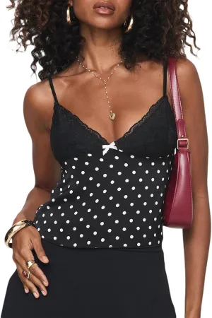 Womens Y2K Lace Trim Camisole Crop Tops Sexy Sleeveless Spaghetti Straps V Neck Cami Tank Tops Going Out Streetwear