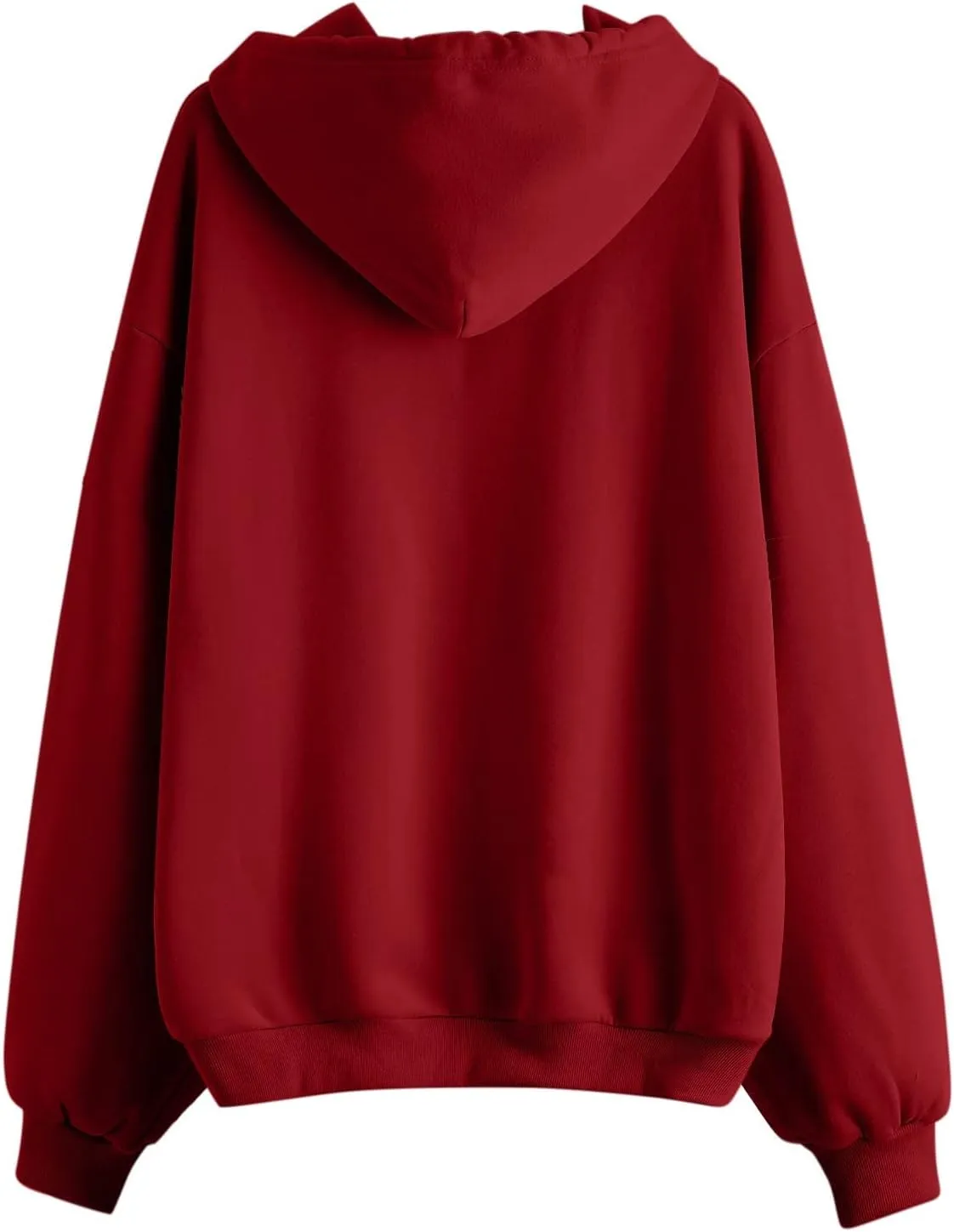 Womens Zip Up Hoodies Long Sleeve Fall Oversized Sweatshirts Casual Plain Fleece Jacket with Pockets Y2K Clothes Outwear