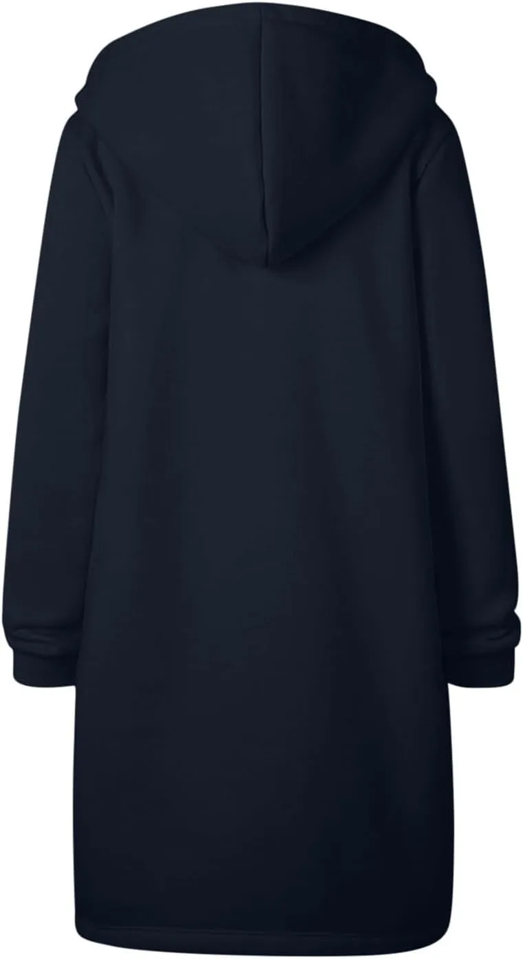 Women's Zip Up Hoodies Oversized Fleece Long Tunic Sweatshirts Casual Long Sleeve 2024 Fall Trendy Jacket Coat