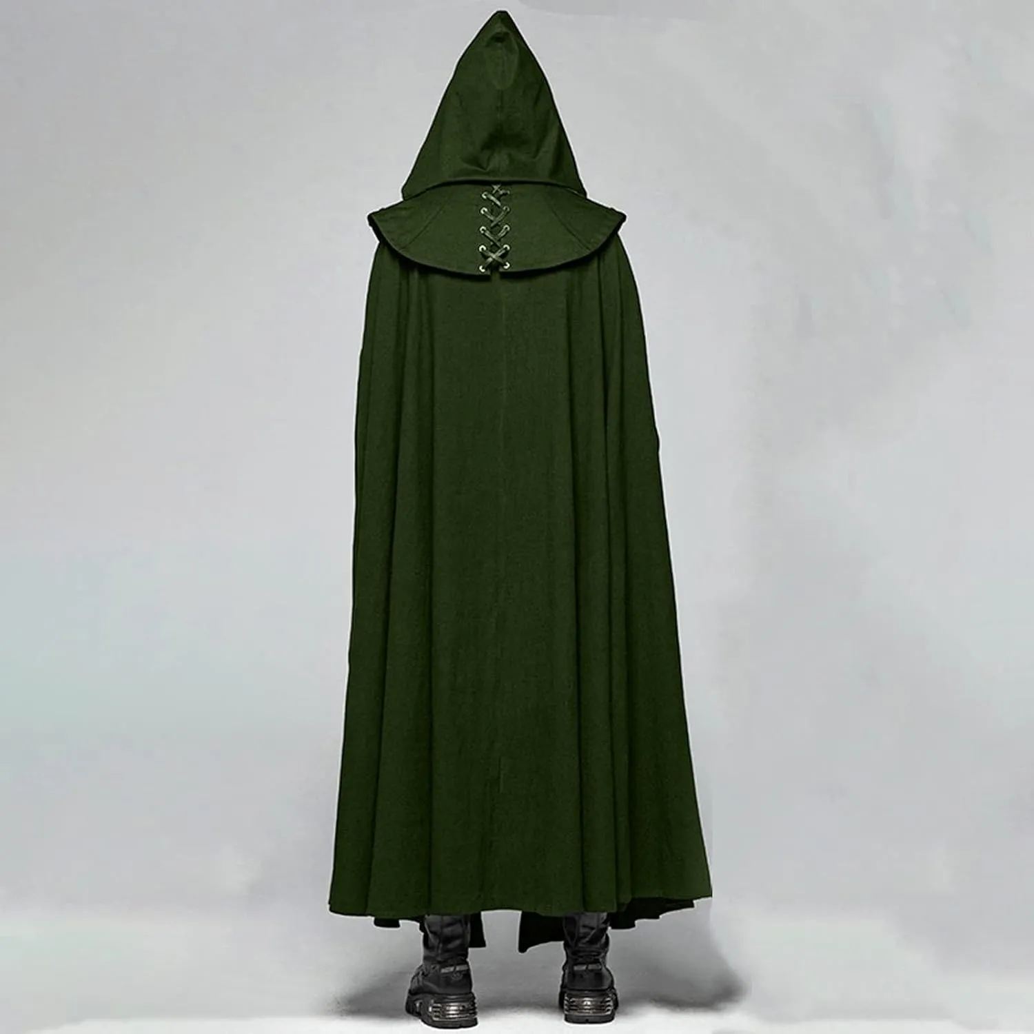 XUNRYAN Mens Cosplay Renaissance Medieval Goth Pirate Vampire Witch Cloak with Hood Robes Cape Coat Christmas Halloween
