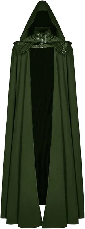 XUNRYAN Mens Cosplay Renaissance Medieval Goth Pirate Vampire Witch Cloak with Hood Robes Cape Coat Christmas Halloween