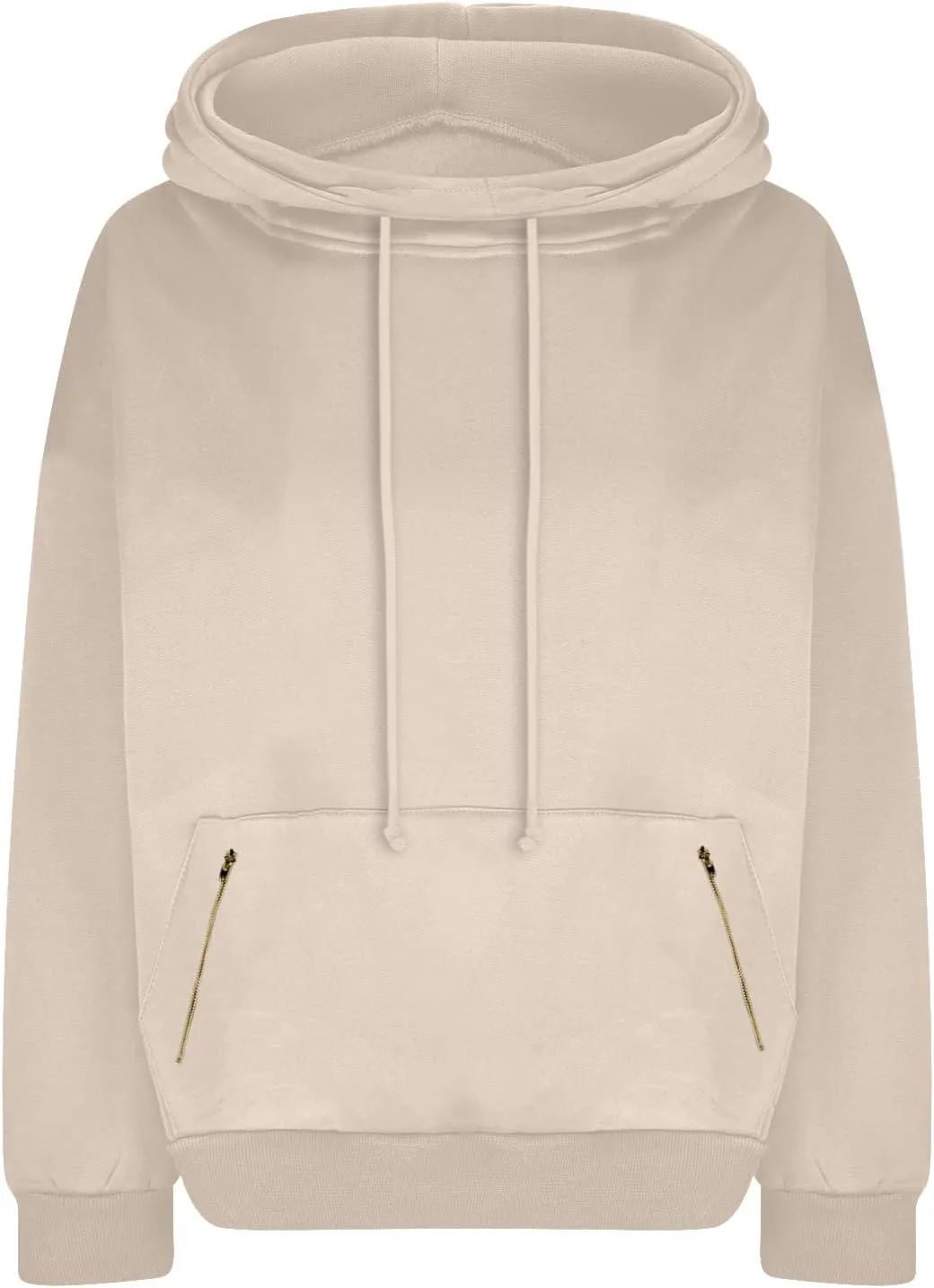 yardsong Hoodies for Women 2024 Fashion Cowl Neck Long Sleeve Sweatshirts Teen Girls Casual Pullover with Zipper Pockets