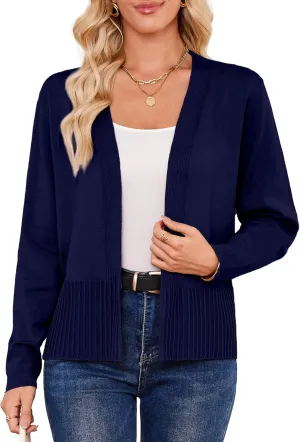 Yekaty Lightweight Cardigans for Women Summer Cropped Open Front Spring Cardigans Long Sleeve Jackets, S-2XL