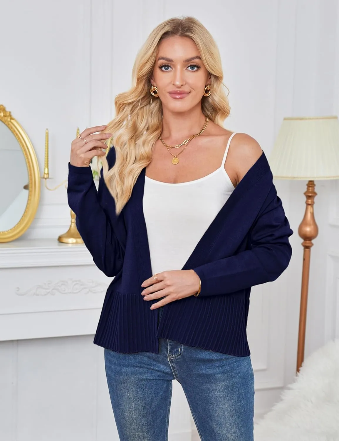 Yekaty Lightweight Cardigans for Women Summer Cropped Open Front Spring Cardigans Long Sleeve Jackets, S-2XL