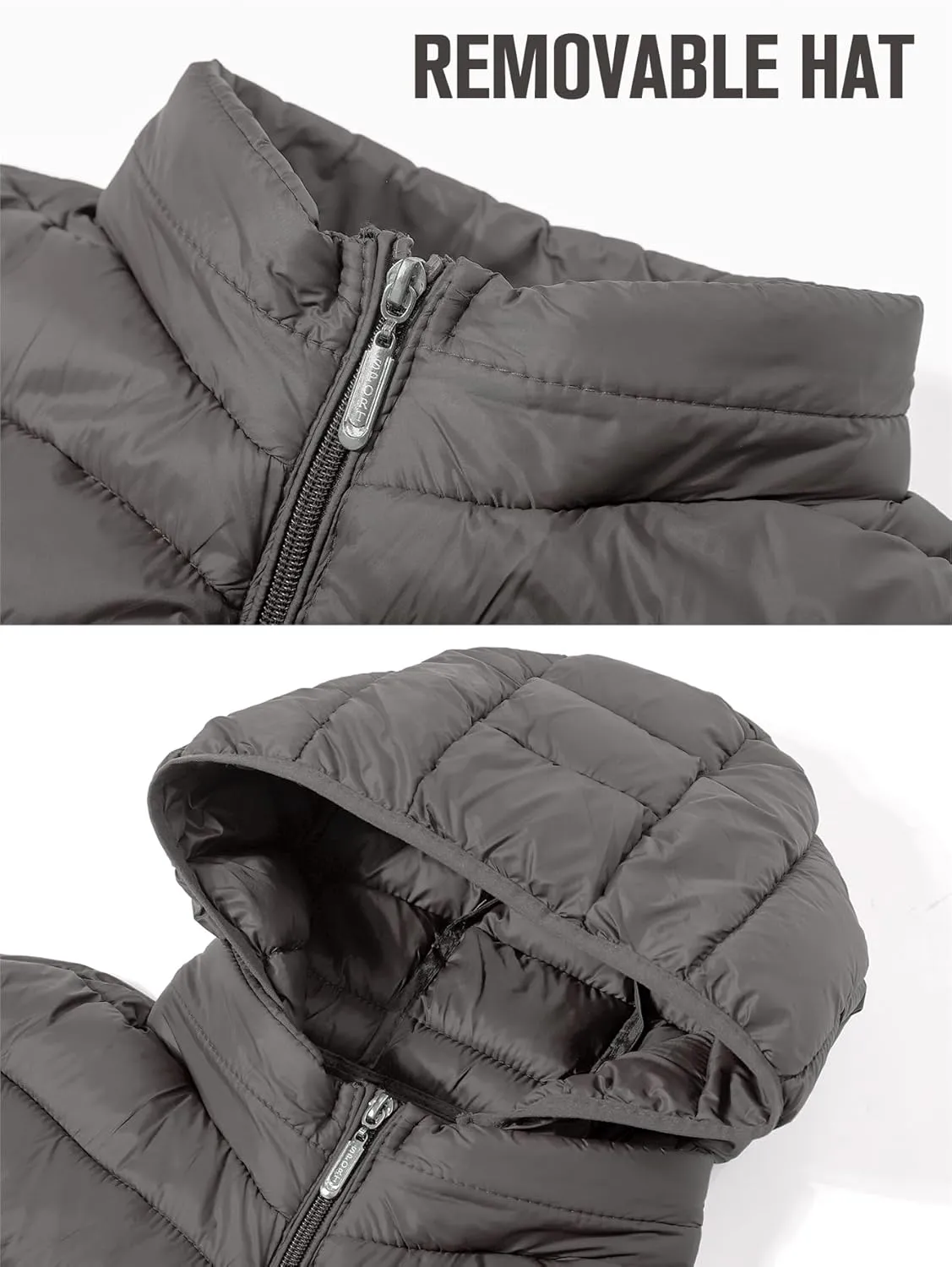 YKR Mens Puffer Vest Lightweight Winter Hooded Puffy Outerwear Vests Quilted Gilet with Pockets