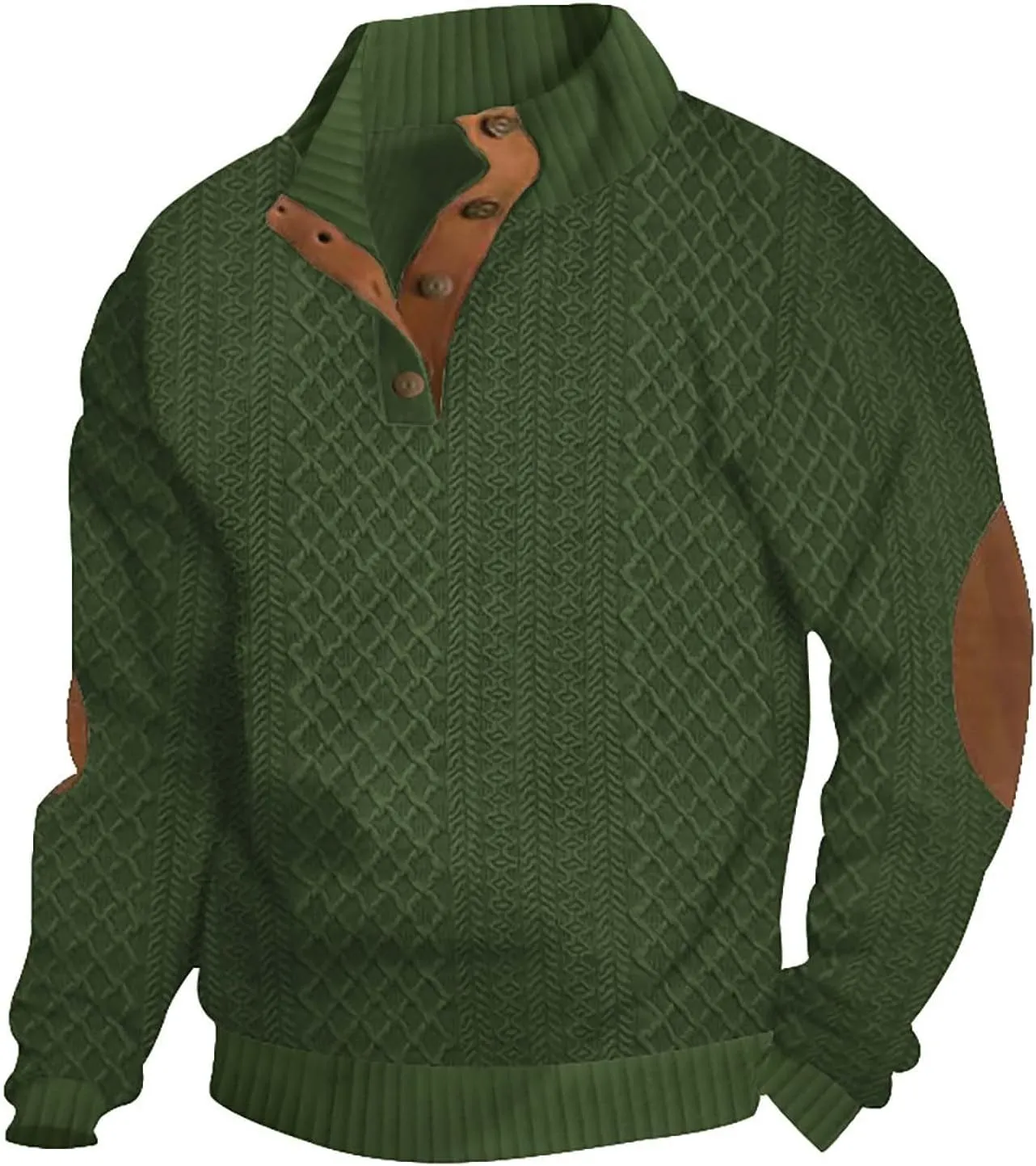 Ymosrh Men's Sweatshirt European Size Outdoor Casual Standing Collar Long-Sleeved Sweater Crewneck Sweatshirts, S-5XL