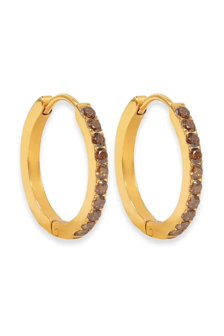 Zaana Deep Champagne Diamond Hoops