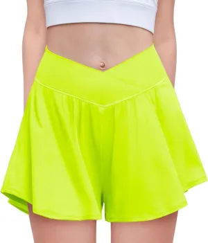 Zaclotre Girls Flowy Shorts with Spandex Liner V Crossover 2 in 1 Athletic Running Shorts with Pockets Kids Butterfly Skorts