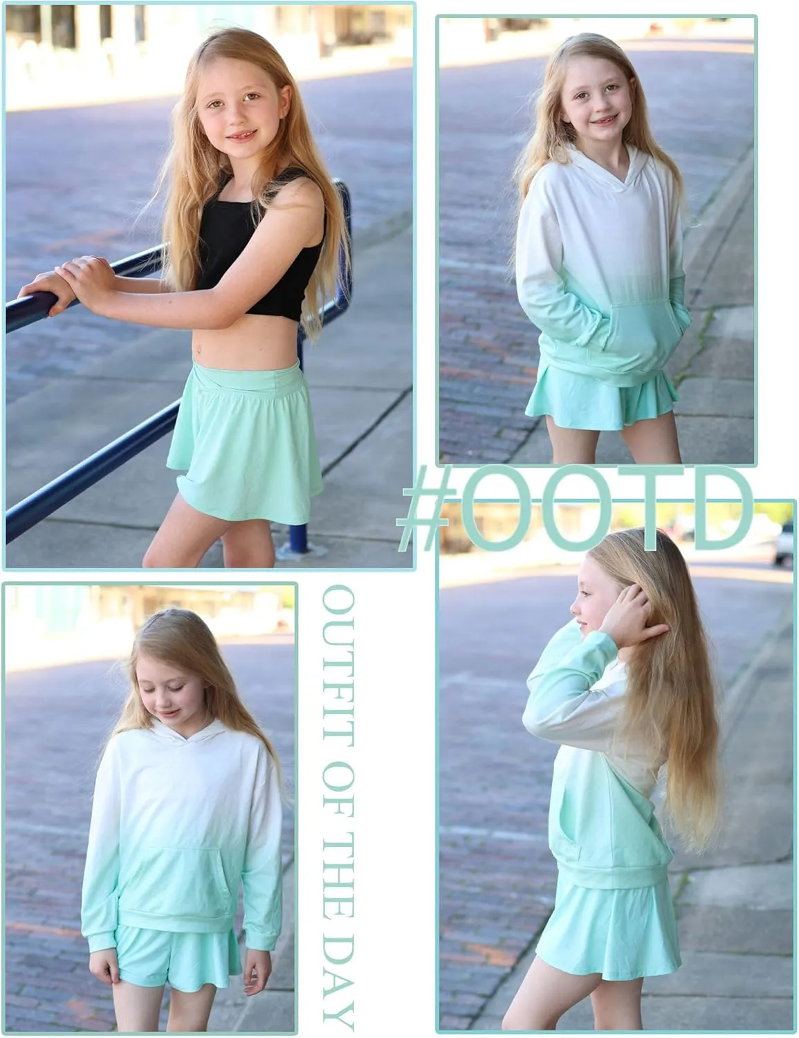 Zaclotre Girls Flowy Shorts with Spandex Liner V Crossover 2 in 1 Athletic Running Shorts with Pockets Kids Butterfly Skorts