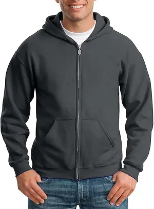 Zip Up Hoodies for Men Heavyweight Long Sleeve Pullover Solid Color with Pockets Hooded Fall and Winter Tops 2024